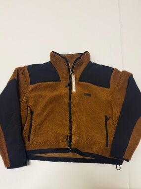 New With Tags Skims Women’s Teddy Boxy Zip Up Jacket Brown Size Small